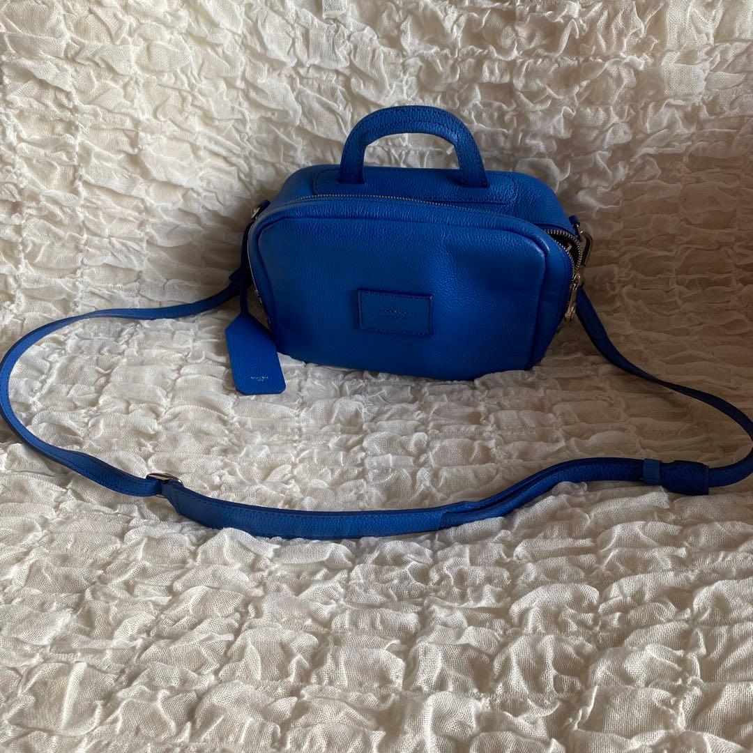 HMAEN アエナ　ブルー青 レザー ショルダーバッグ　ハンドバッグ　藤巻百貨店