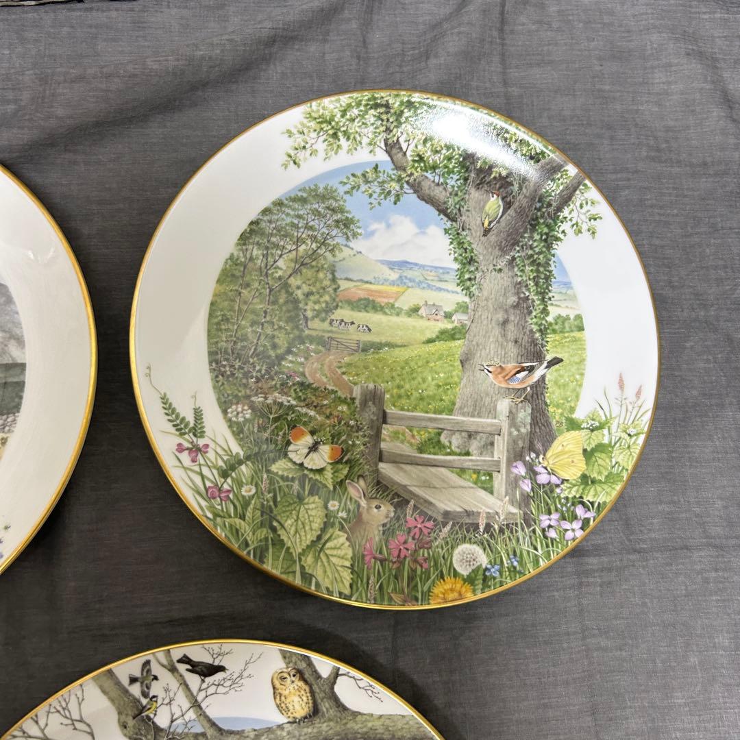 ロイヤルウースター 限定 プレート4枚セット 英国製 フランクリンポーセリン