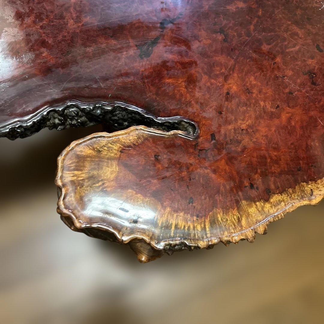 taka 花梨　 座卓 一枚板 高級テーブル　天然木製光沢座卓アンティーク