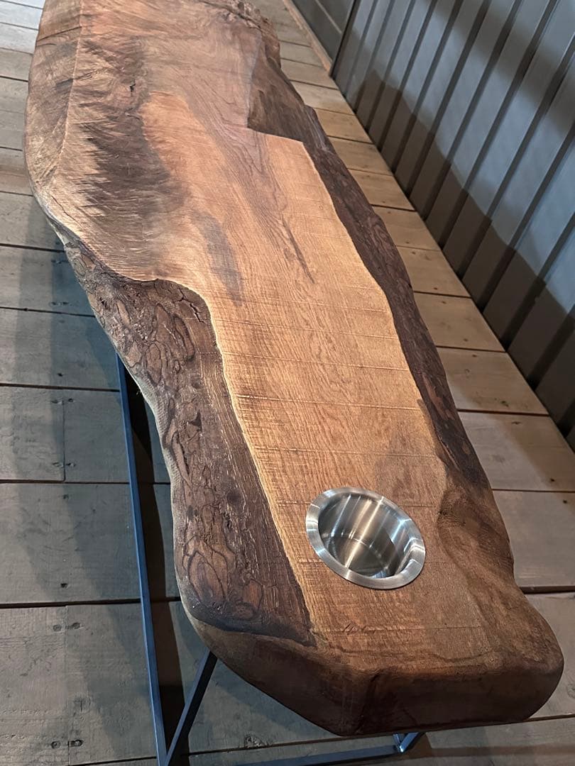 【早い者勝ち！SALE！】　一枚板テーブル　ウォールナット　ベンチ　ローテーブル