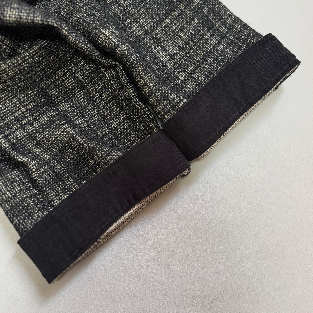 アルベロベロ ブタさん チェック柄 ラメジャケット 異素材 切替 フレア コート