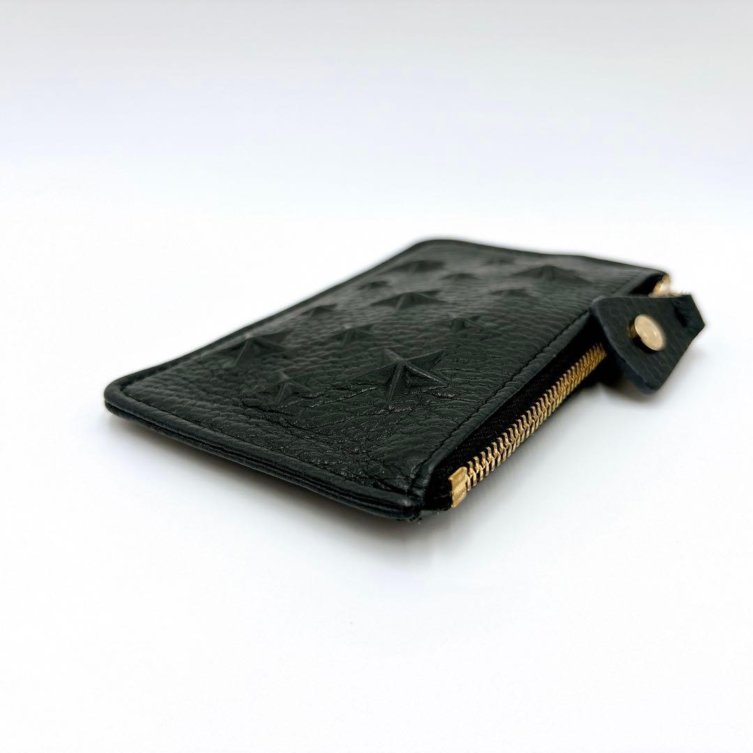 極美品＊ジミーチュウ スターエンボス レザー ケース キーケース ブラック