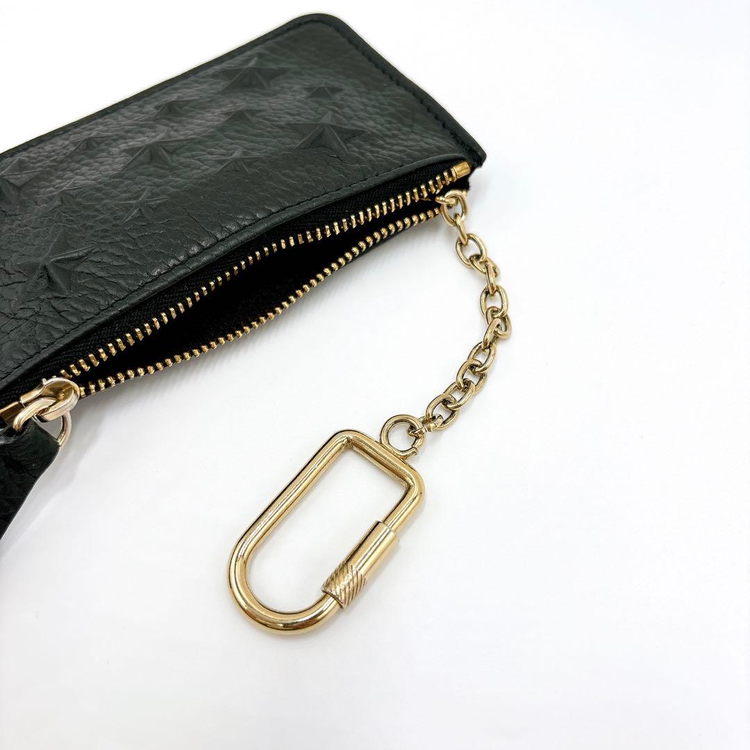 極美品＊ジミーチュウ スターエンボス レザー ケース キーケース ブラック