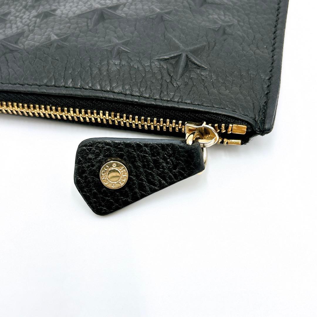 極美品＊ジミーチュウ スターエンボス レザー ケース キーケース ブラック