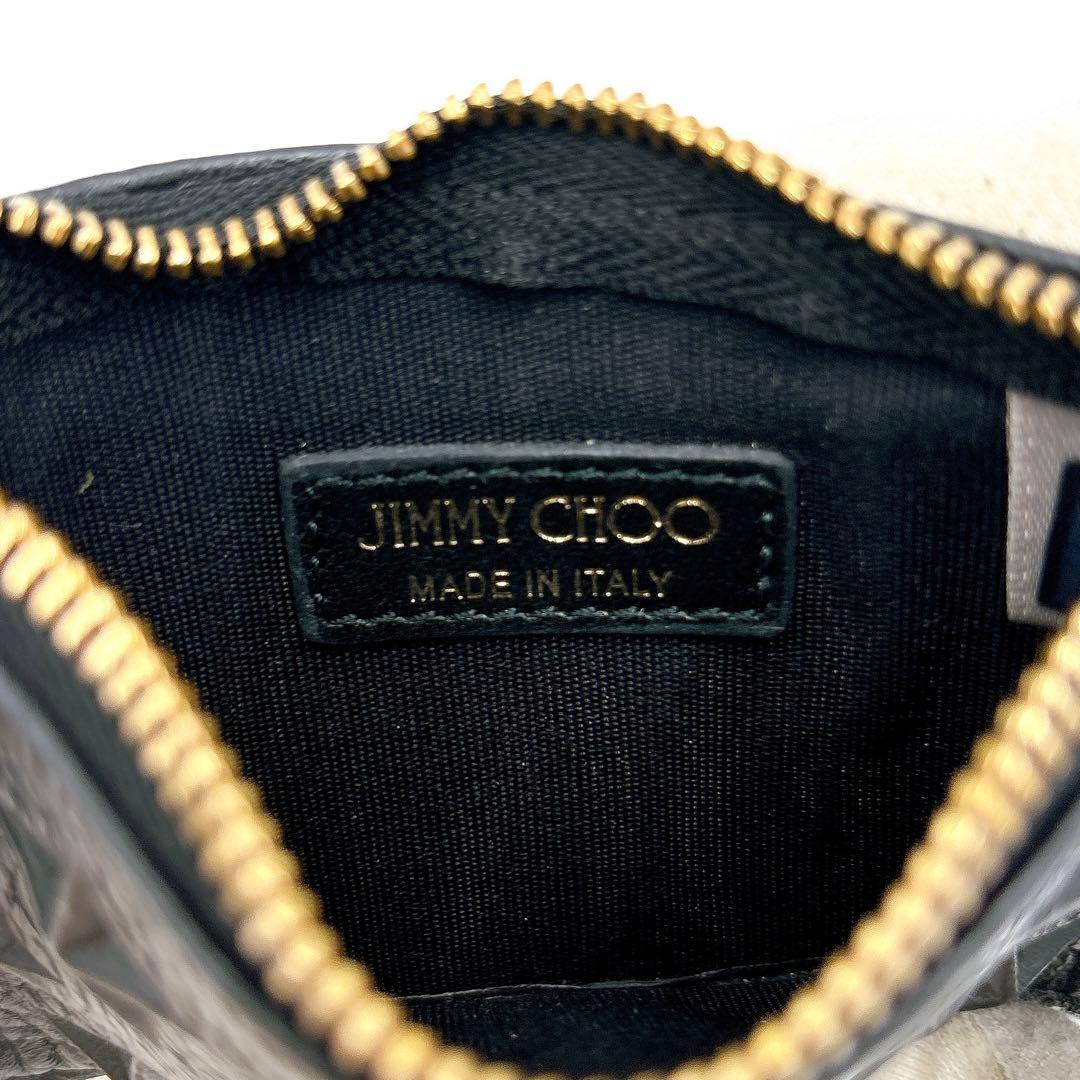 極美品＊ジミーチュウ スターエンボス レザー ケース キーケース ブラック