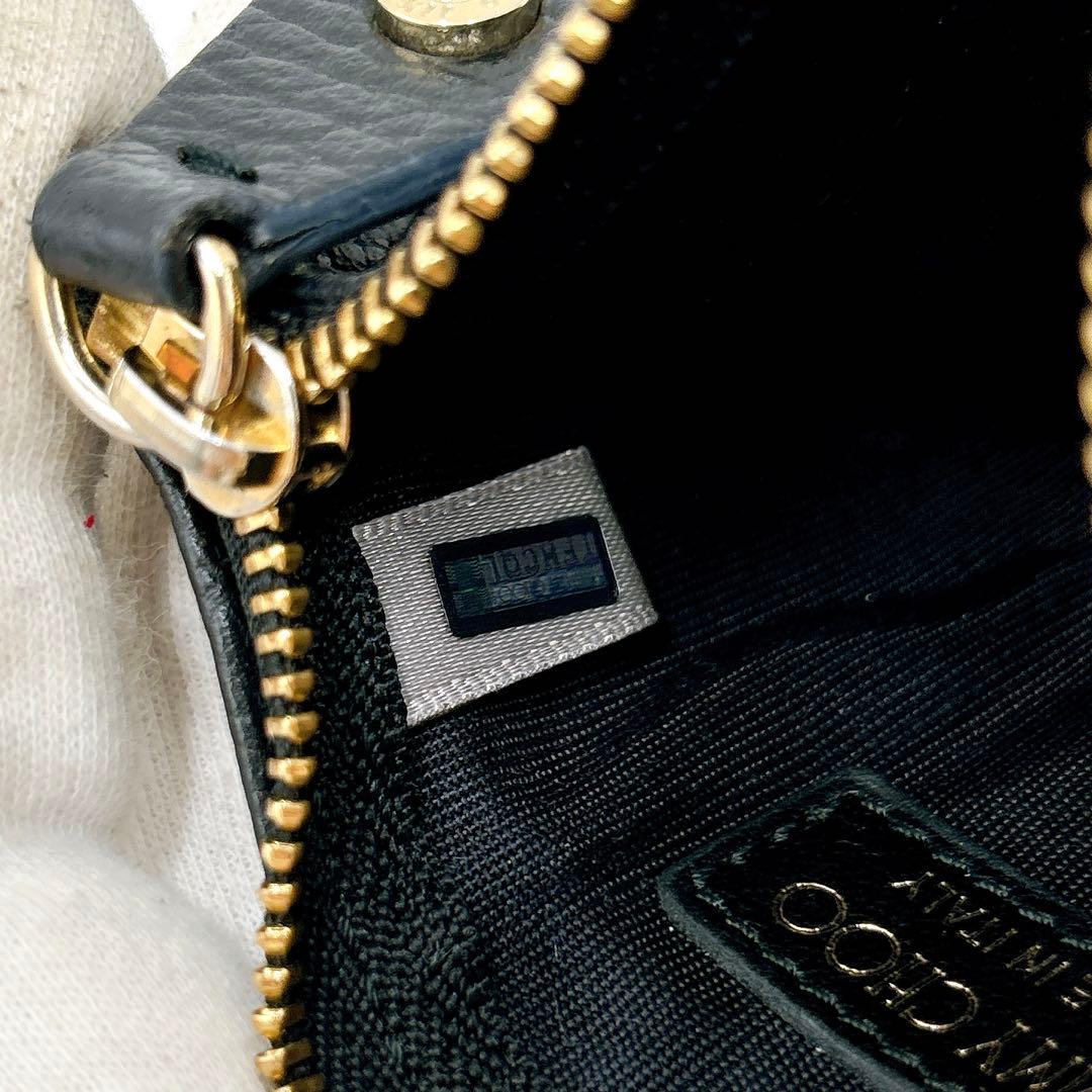 極美品＊ジミーチュウ スターエンボス レザー ケース キーケース ブラック