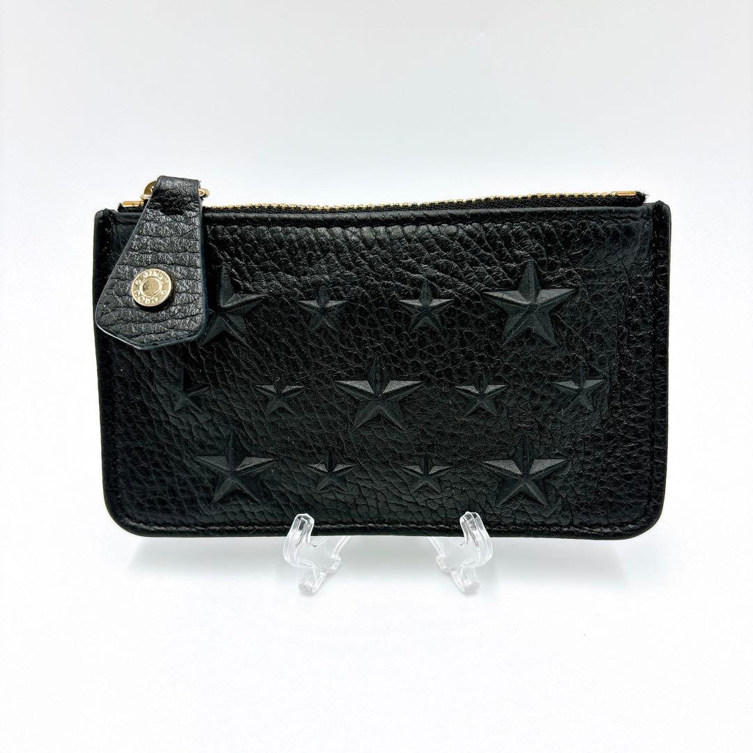 極美品＊ジミーチュウ スターエンボス レザー ケース キーケース ブラック