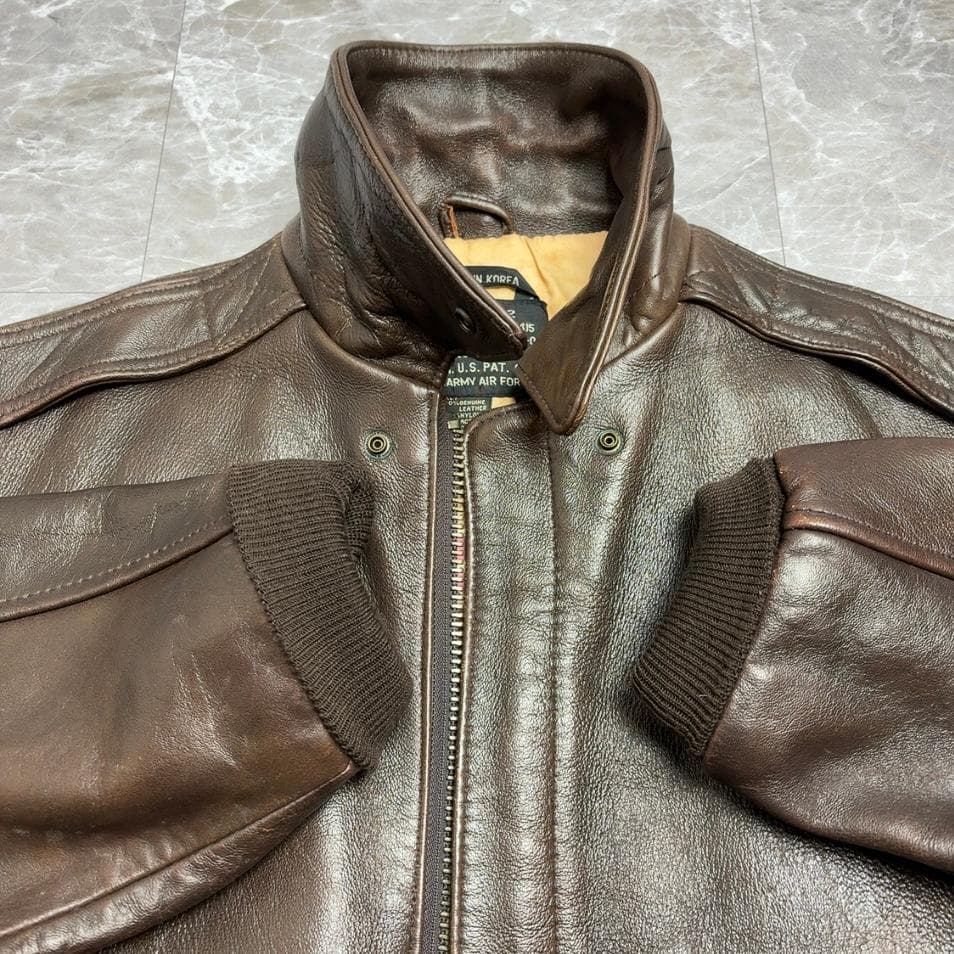 A2 AVIREX フライトジャケット シールブラウン インナーボンバープリント