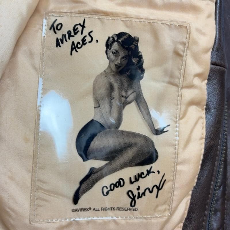 A2 AVIREX フライトジャケット シールブラウン インナーボンバープリント