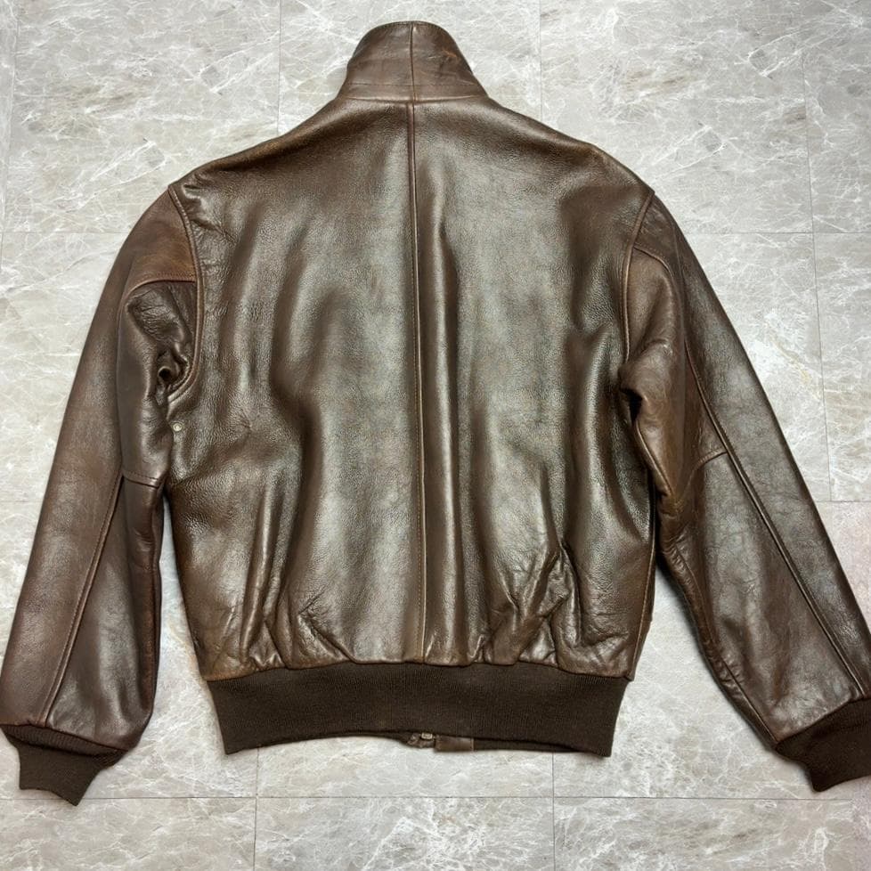A2 AVIREX フライトジャケット シールブラウン インナーボンバープリント