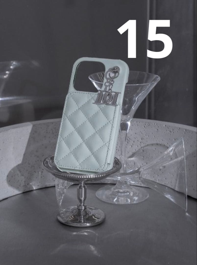 ダーリッチ　キルティングミラーDDチャームiPhoneケース　15