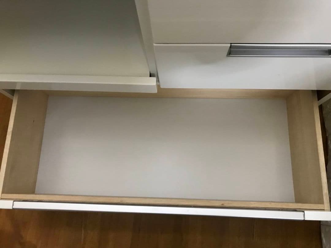 ホワイトレンジボードキッチン収納食器棚