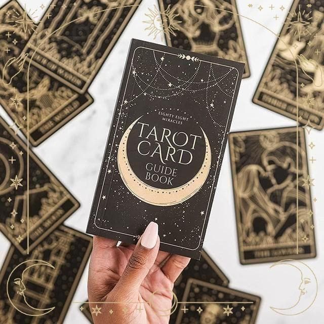 【正規品タロットカード】金縁✨シックで豪華✨神秘的な水晶のゴールド＆黒のデッキ