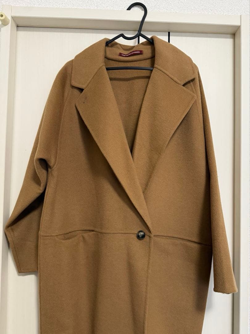 ダブルフェイスロングコート ベージュ　S