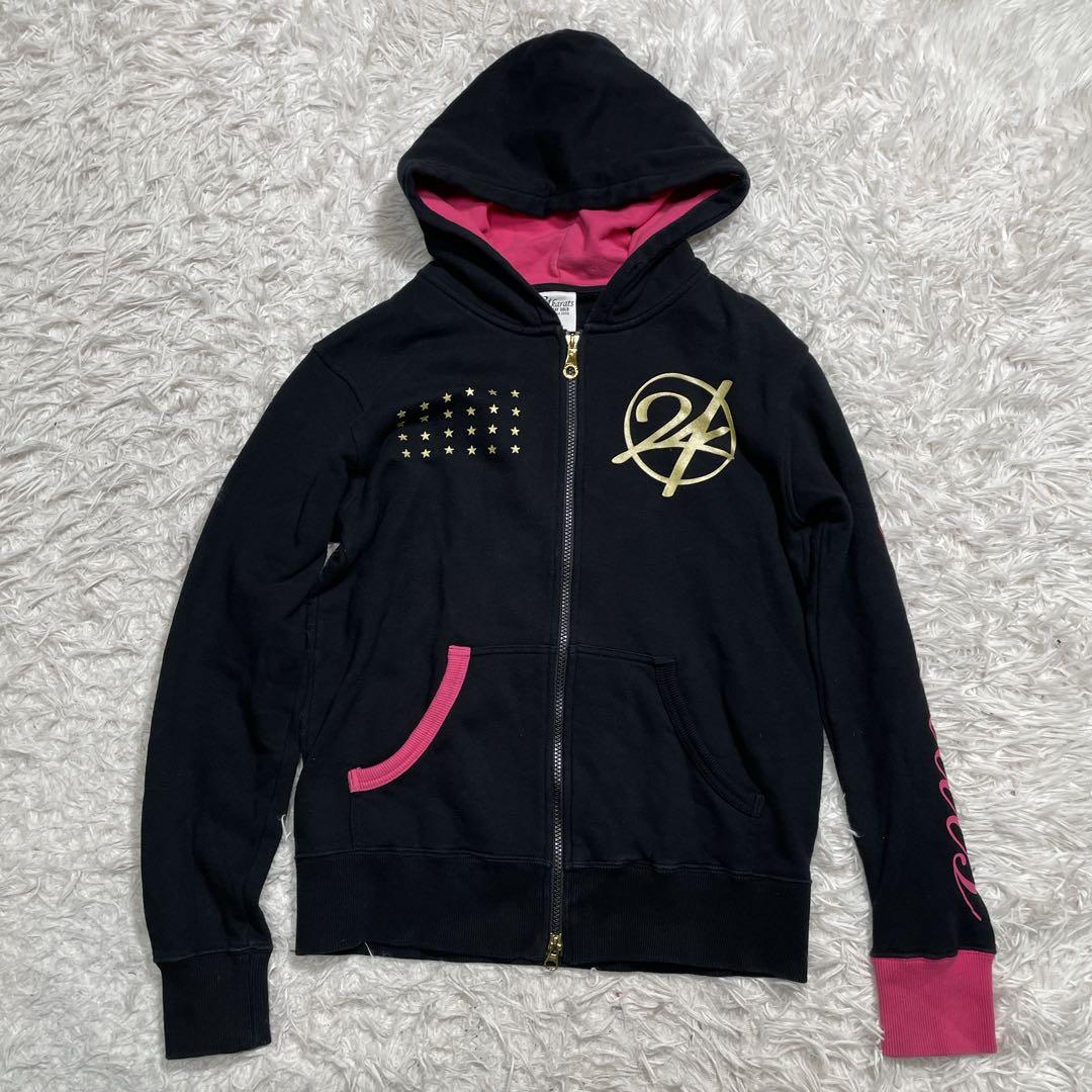24karats ジャージ　上下セット　ブラック　ピンク　M