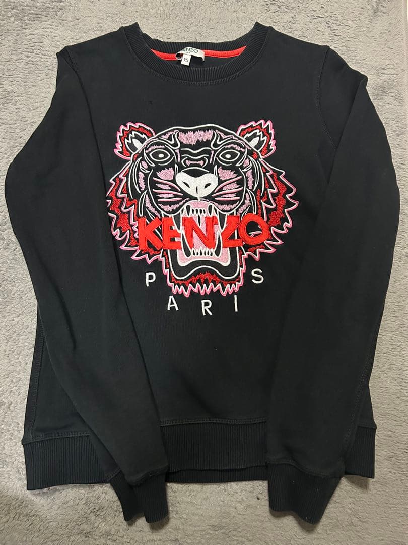 KENZO ブラック トラ刺繍 スウェット XS