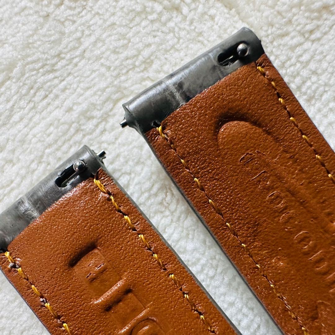 1021#18mm-16mmダークアッシュ★本物クロコダイルベルト★スイス製