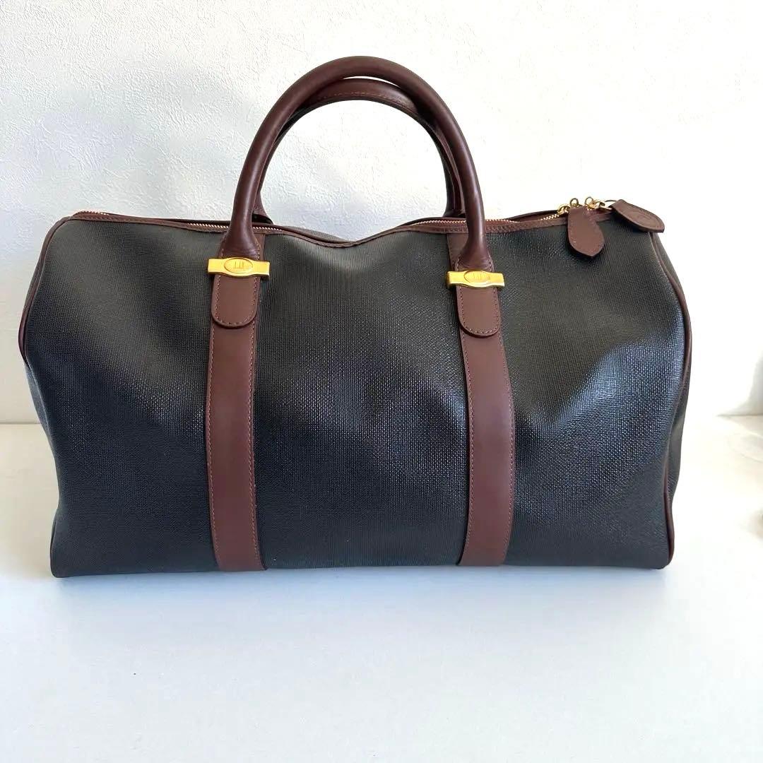 Dunhill ダンヒル ボストンバッグ レザー ゴールド金具 大容量