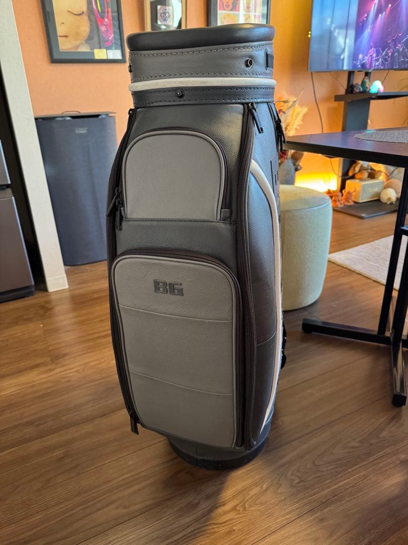 BRIEFING キャディバッグ レザー グレー