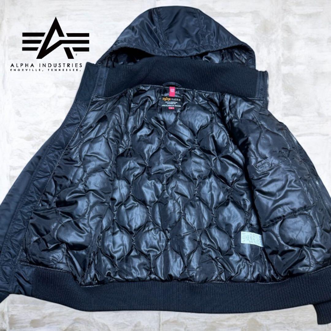 【極美品】ALPHA MA-1 フード脱着式 中綿フライトジャケット Mサイズ