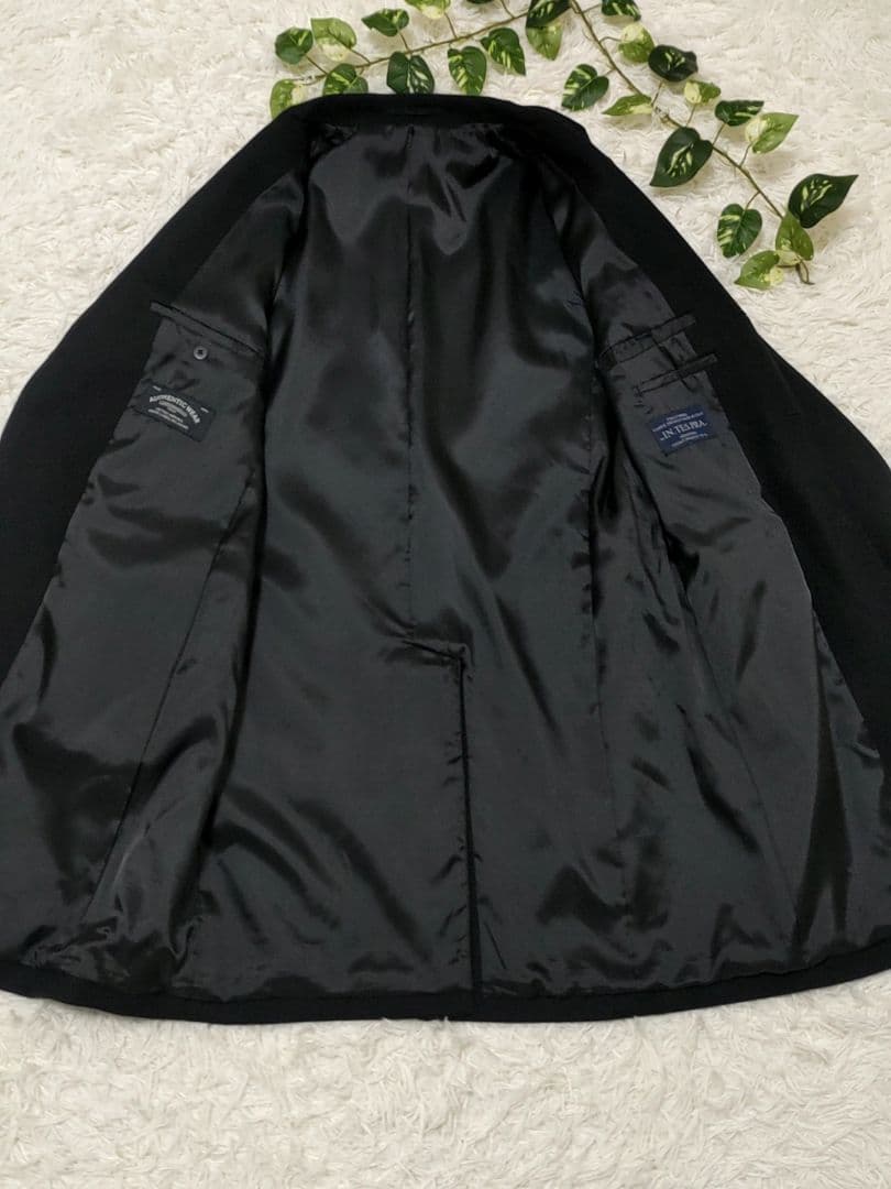 GREEN LABEL RELAXING　メルトン チェスターコート　L　黒