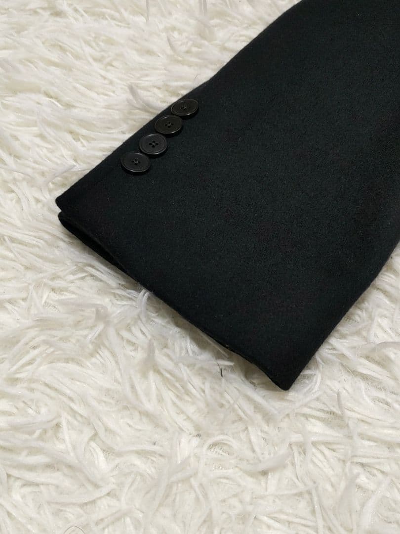 GREEN LABEL RELAXING　メルトン チェスターコート　L　黒