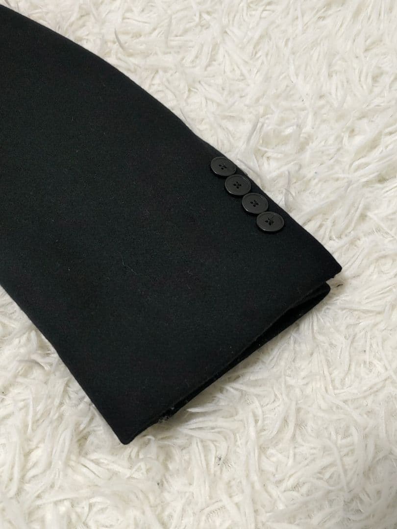 GREEN LABEL RELAXING　メルトン チェスターコート　L　黒