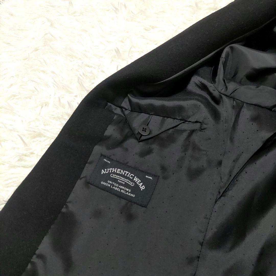 GREEN LABEL RELAXING　メルトン チェスターコート　L　黒