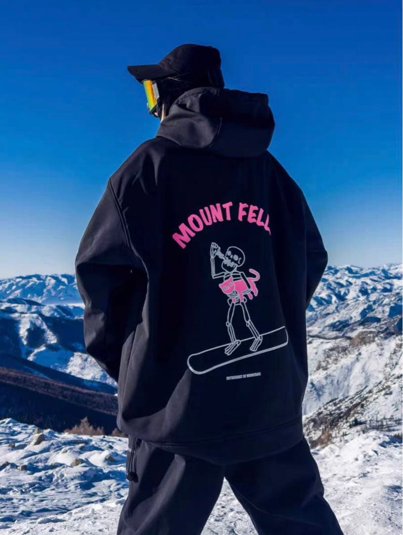 スノーボード パーカー 男女兼用防風3層フィルム入り ボンディング プルオーバー