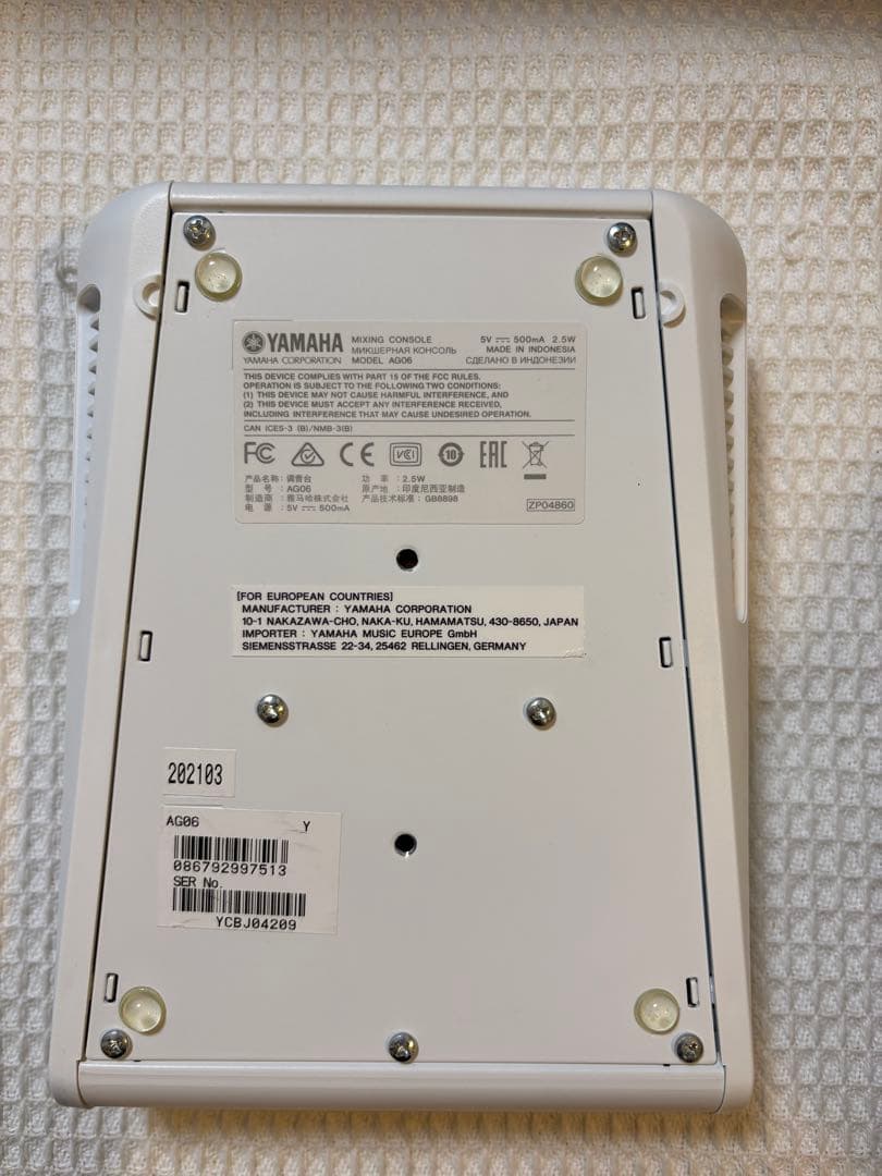 Yamaha AG06 ミキサー オーディオインターフェイス
