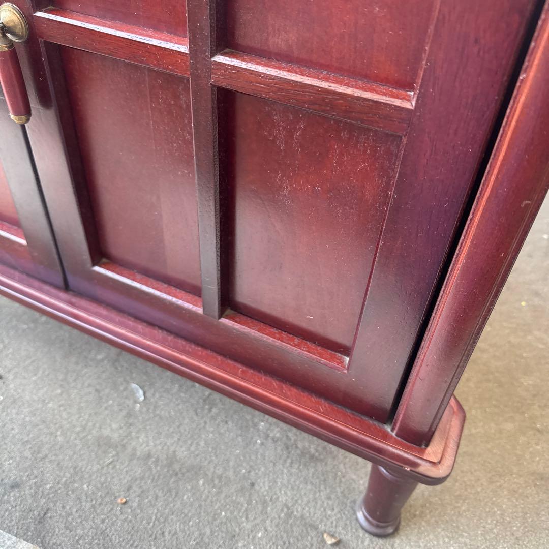 アンティーク　木製キャビネット 2段式 ガラス扉付き