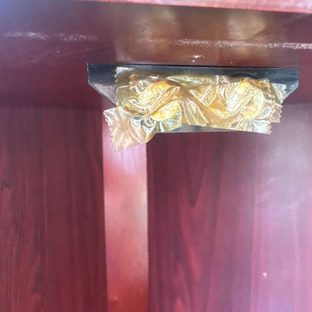 アンティーク　木製キャビネット 2段式 ガラス扉付き