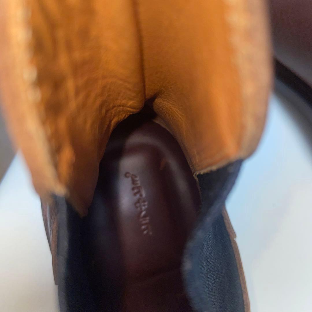 ヒラキヒミ。ブラウン サイドゴアブーツ レザー26.5