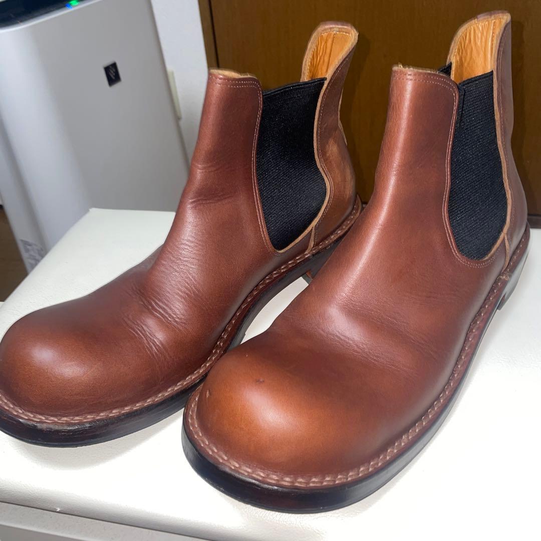 ヒラキヒミ。ブラウン サイドゴアブーツ レザー26.5