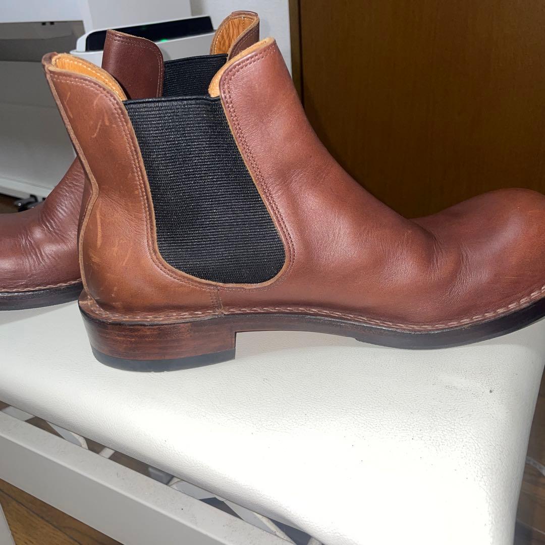 ヒラキヒミ。ブラウン サイドゴアブーツ レザー26.5