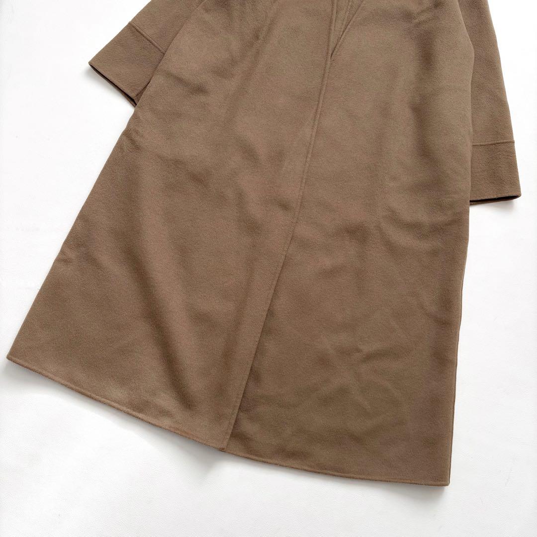 極美品　プラージュ ハミルトンノーカラーコート ウールリバー ダブルフェイス