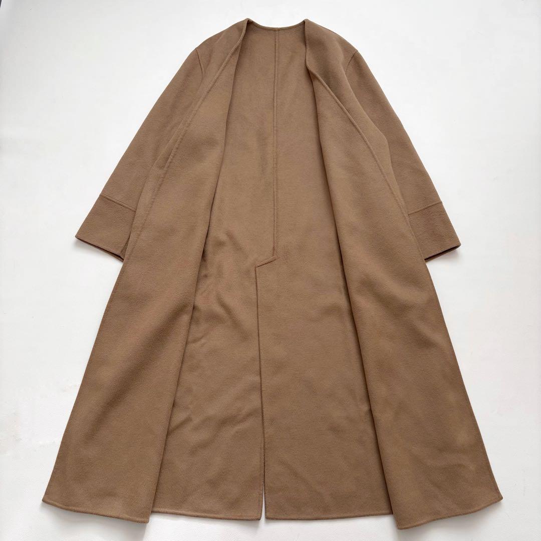 極美品　プラージュ ハミルトンノーカラーコート ウールリバー ダブルフェイス