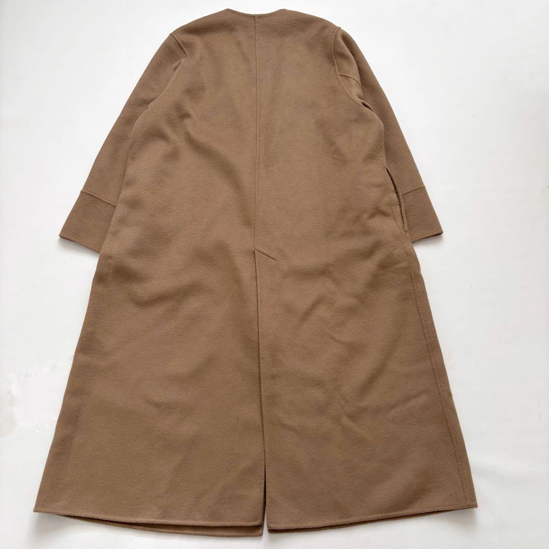 極美品　プラージュ ハミルトンノーカラーコート ウールリバー ダブルフェイス