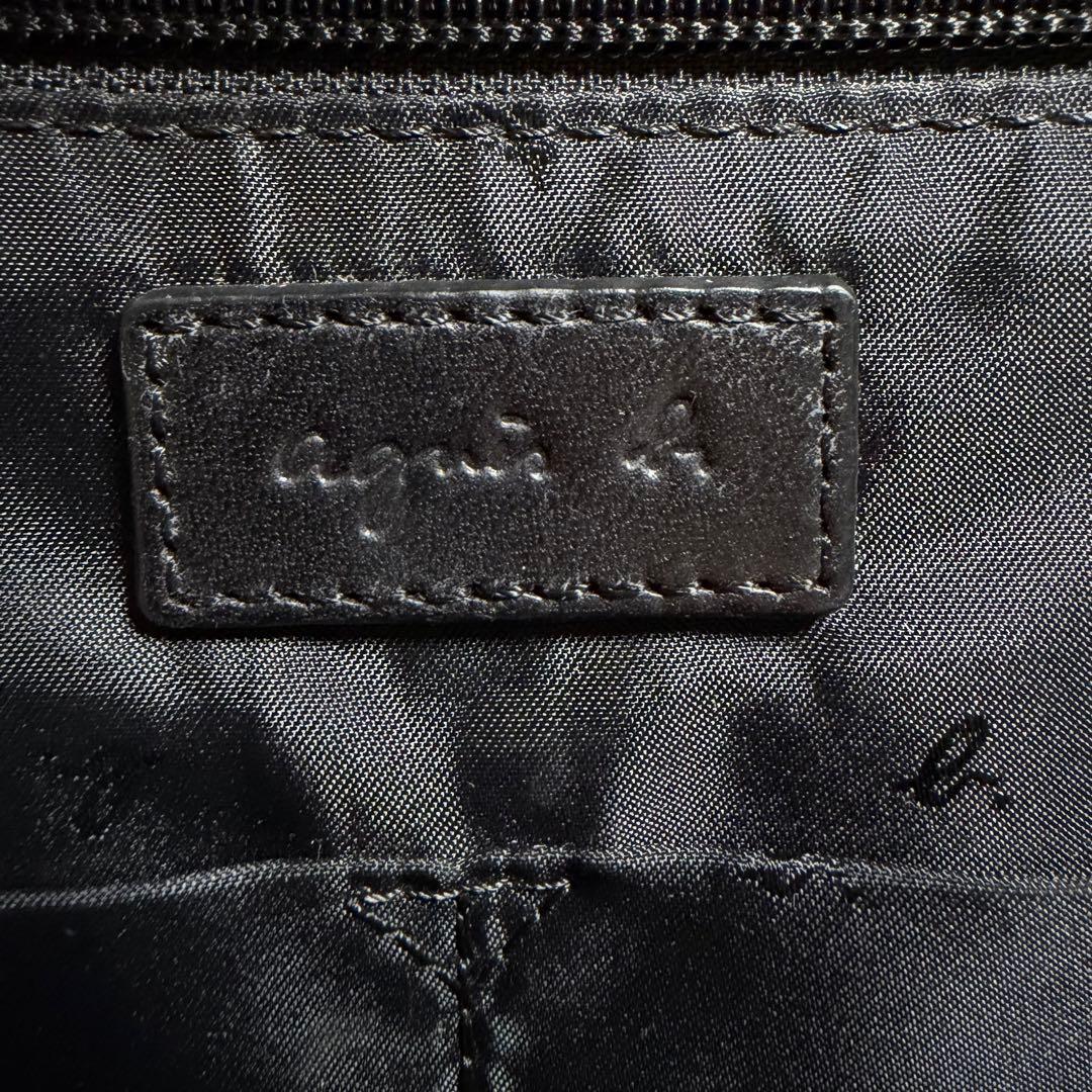 【極美品】【希少】アニエスベー　リュック　レザー　ブラック　レザールロゴ　メンズ