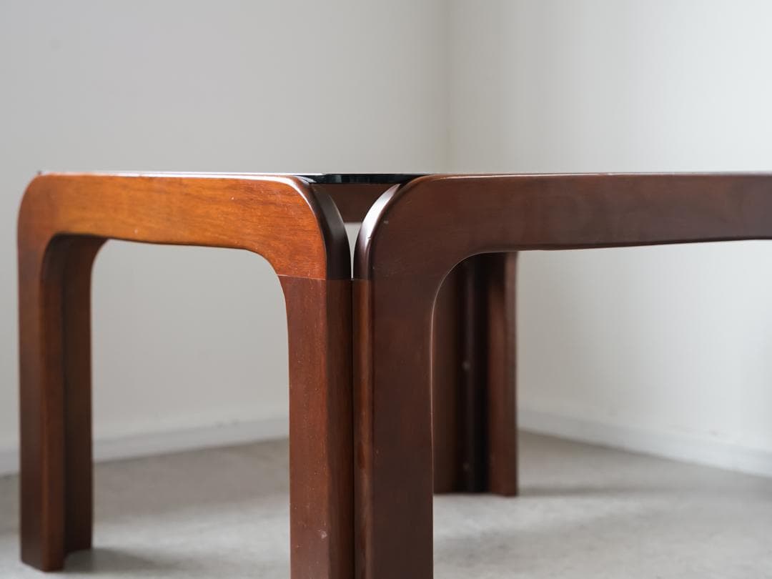 70-80's vintage スモーク ガラステーブル ミッドセンチュリー