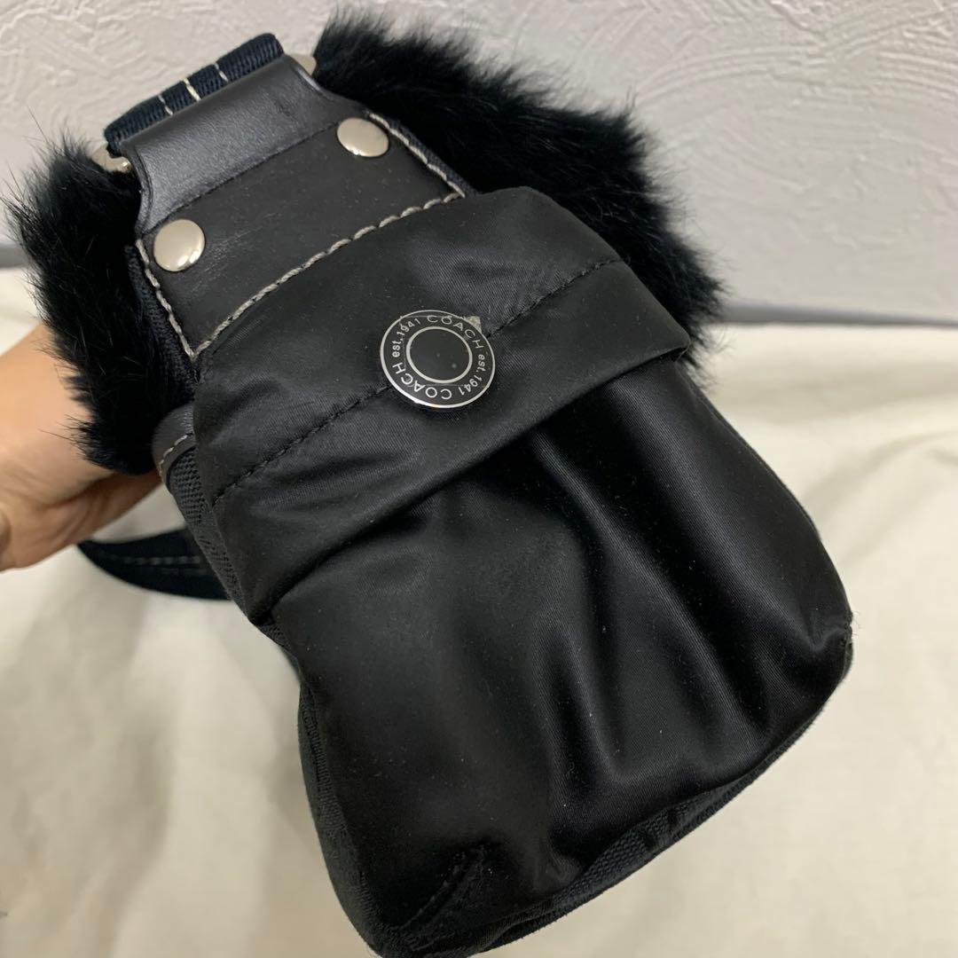 COACH コーチ シグネチャー ソーホー ファー ブラック ショルダーバック