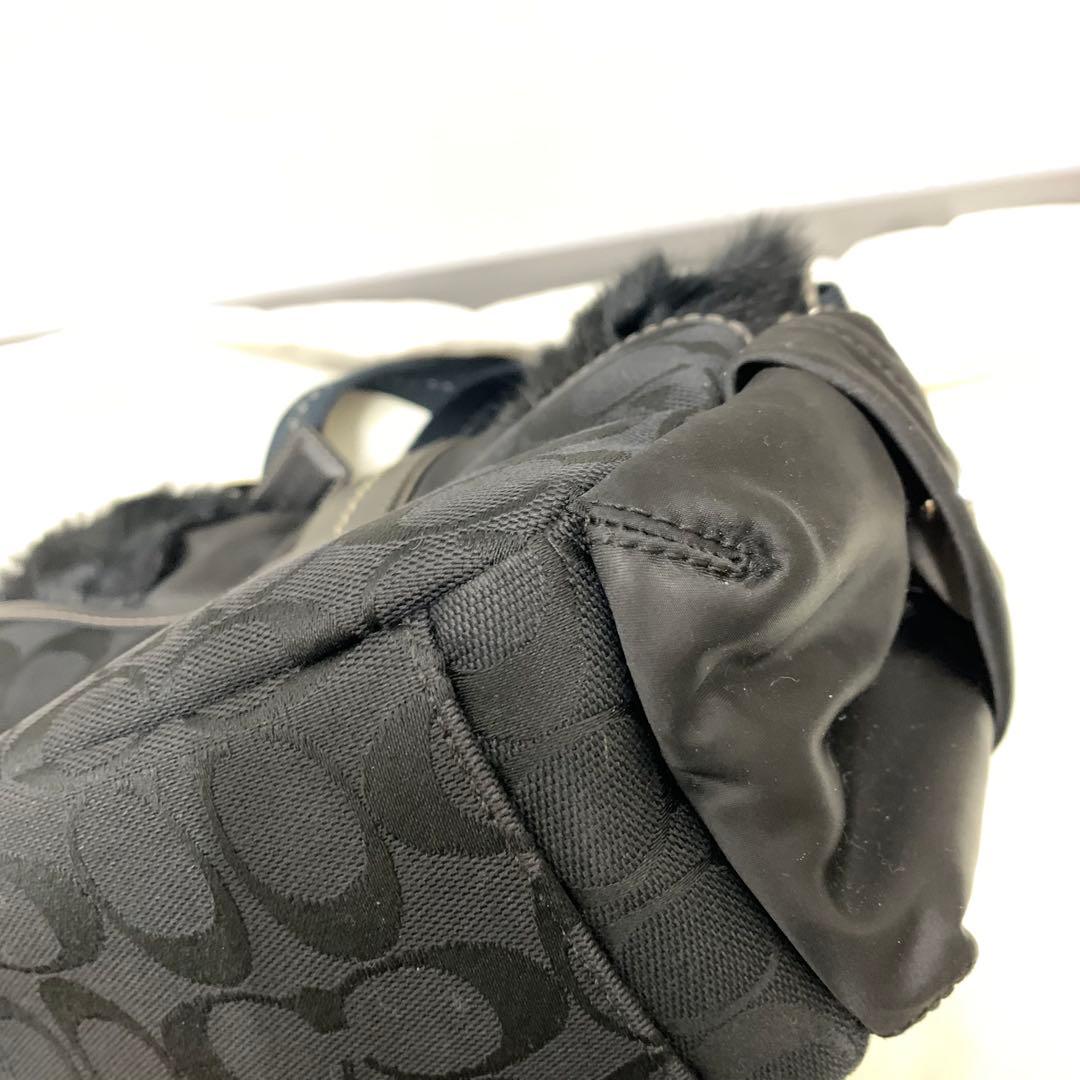 COACH コーチ シグネチャー ソーホー ファー ブラック ショルダーバック