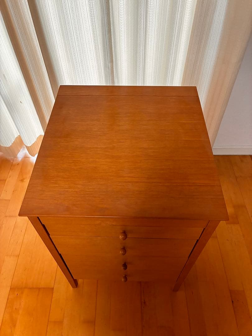 ナチュラルウッド ドレッサー・鏡台 4段引き出し