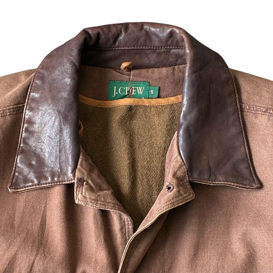 ［襟レザー］90s J.CREW“カバーオール“ライナー付き ジャケット