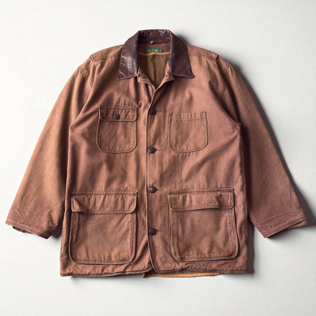 ［襟レザー］90s J.CREW“カバーオール“ライナー付き ジャケット