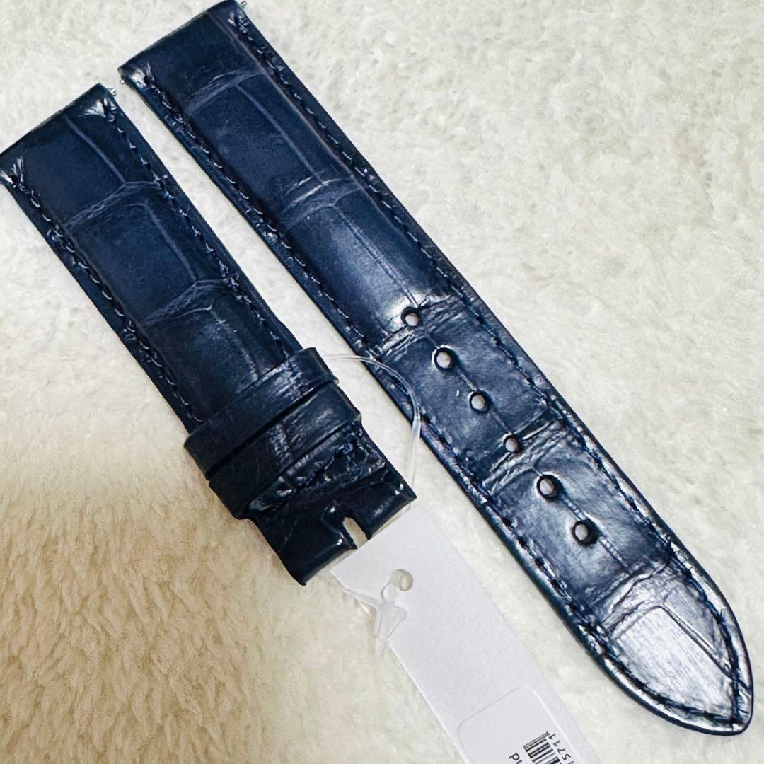 3027#20mm-18mmミッドナイトブルー★スイス製★本物クロコダイルベルト