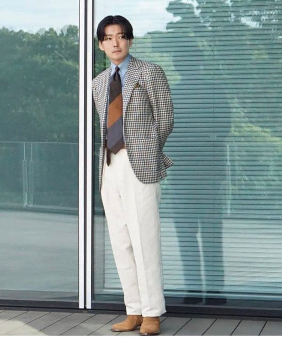 BERNARD ZINS×BEAMS F 別注 コットンリネン　2プリーツ 40