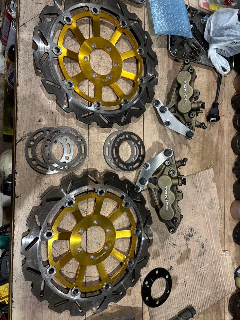 GS400.GSX系用　大口径310πディスク　 トキコ6ポッドキャリパーセット