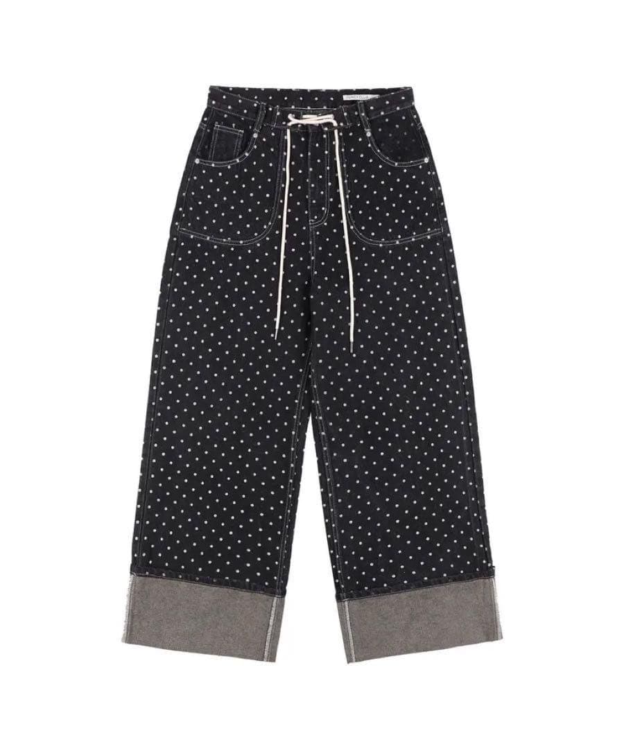 パンツ fancy club String Dot Roll-Up Pants