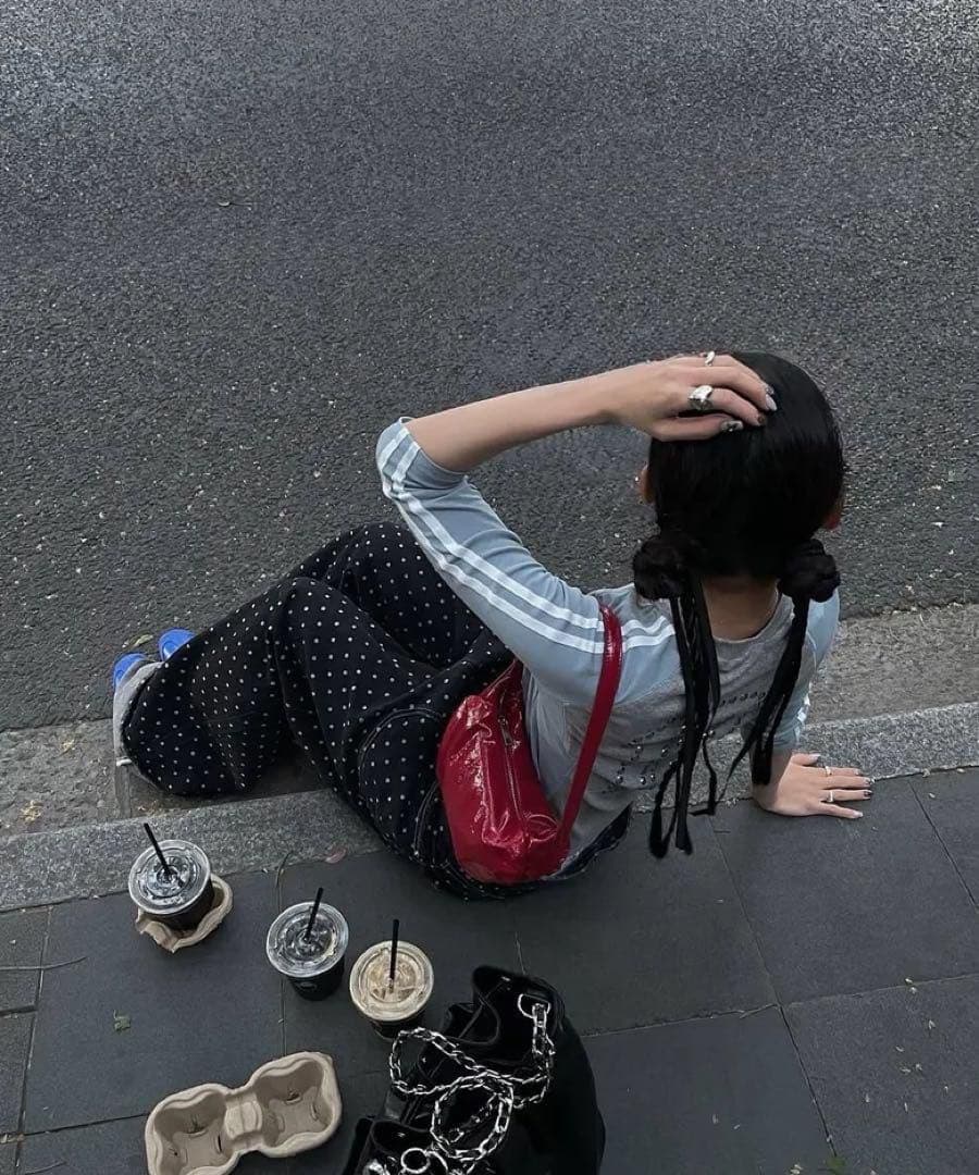 パンツ fancy club String Dot Roll-Up Pants